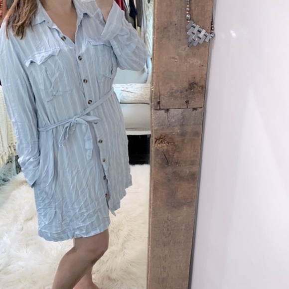 Time and Tru blue striped shirt dress size XLarge new with tags - Picture 1 of 8